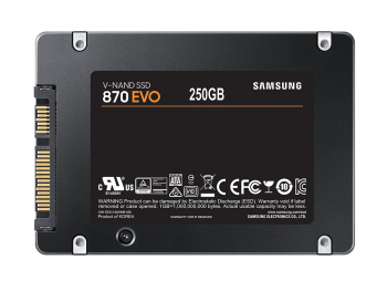 2.5" SATA SSD  250GB Samsung 870 EVO "MZ-77E250B" [R/W:560/530MB/s, 98K IOPS, MGX, V-NAND 3bit MLC]