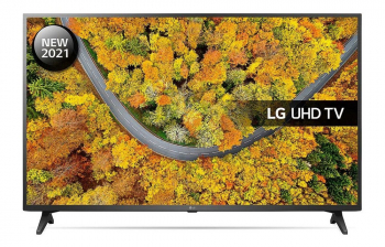 50" LED TV LG 50UP75006LF, Black (3840x2160 UHD, SMART TV, DVB-T2/C/S2)