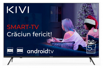 43" LED SMART TV KIVI 43U740LB, Real 4K, 3840x2160, Android TV, Black