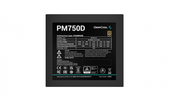 Power Supply ATX 750W Deepcool PM750D, 80+ Gold, Active PFC, Full Bridge, LLC+SRC+DC/DC, 120mm