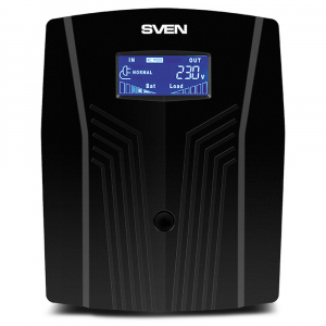 UPS SVEN Pro 1500, 1500VA/900W, Line Interactive, AVR, LCD, USB, RJ-45, 3xShuko Sockets