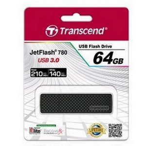  64GB USB3.1 Flash Drive Transcend "JetFlash 780", Black, Classic, Endurance MLC (R/W:210/140MB/s)