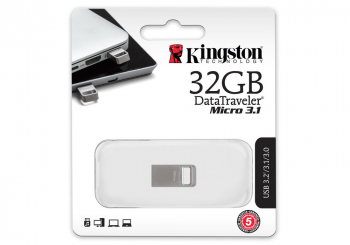  32GB USB3.1 Flash Drive Kingston DataTravaler Micro "DTMC3", Ultra-small Metal Case (DTMC3/32GB)