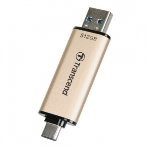  512GB USB3.1/Type-C Flash Drive  Transcend "JetFlash 930C", Gold, Classic Cap,OTG (R/W:420/400MB/s)