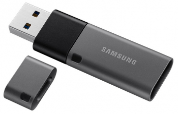  64GB USB3.1/Type-C Flash Drive Samsung Duo Plus "MUF-64DB/APC", Black-Grey, DUO Case (R:200MB/s)