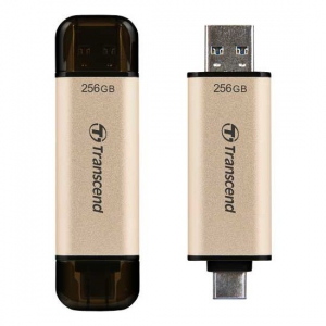  256GB USB3.1/Type-C Flash Drive  Transcend "JetFlash 930C", Gold, Classic Cap,OTG (R/W:420/400MB/s)
