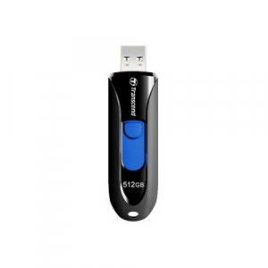 512GB  USB3.1 Flash Drive Transcend "JetFlash  790", Black-Blue, Slider (R/W:90/40MB/s)