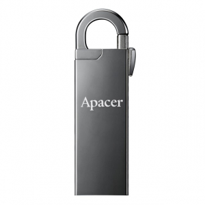  64GB USB3.1 Flash Drive Apacer "AH15A", Dark Gray, Metal, Keychain-Carabin, Capless (AP64GAH15AA-1)