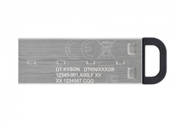  64GB USB3.2 Flash Drive Kingston DataTraveler Kyson, Silver, Metal Case, Key Ring (DTKN/64GB)