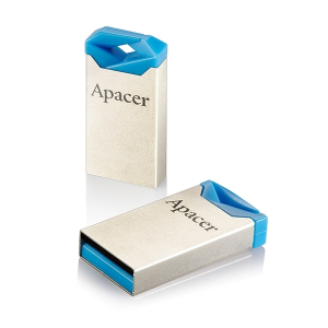  32GB USB2.0 Flash Drive Apacer "AH111", Silver-Blue, Super-Mini, Metal, Capless (AP32GAH111U-1)