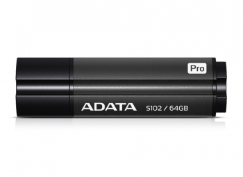  64GB USB3.0 Flash Drive ADATA "S102 Pro", Titanium-Gray, Aluminum, Classic Cap (R/W:100/50MB/s)