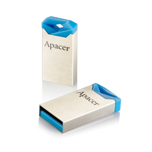  16GB USB2.0 Flash Drive Apacer "AH111", Silver-Blue, Super-Mini, Metal, Capless (AP16GAH111U-1)