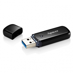  64GB USB3.1 Flash Drive  Apacer "AH355", Black, Classic Cap (AP64GAH355B-1)