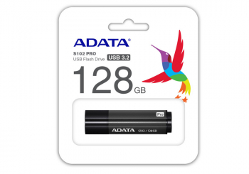 128GB  USB3.1 Flash Drive ADATA "S102 Pro", Titanium-Gray, Aluminum, Classic Cap (R/W:100/50MB/s)
