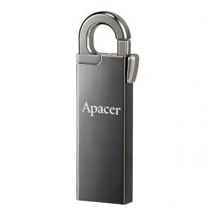  32GB USB3.1 Flash Drive Apacer "AH15A", Dark Gray, Metal, Keychain-Carabin, Capless (AP32GAH15AA-1)